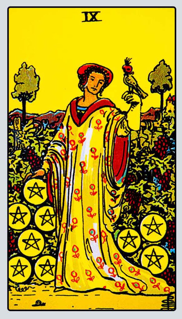 Nine of Pentacles Card